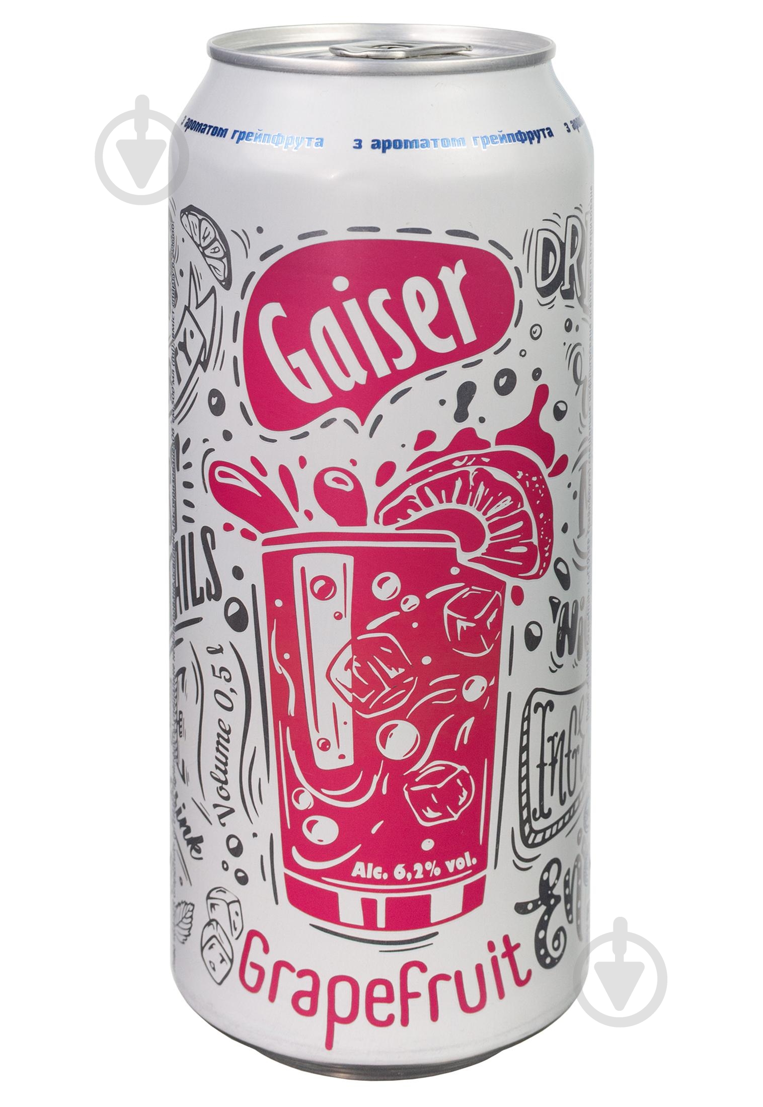Пиво Полтавпиво GAISER Grapefruit специальное нефильтрованное 0,5 л - фото 2 Пиво Полтавпиво GAISER Grapefruit специальное нефильтрованное 0,5 л - фото 2