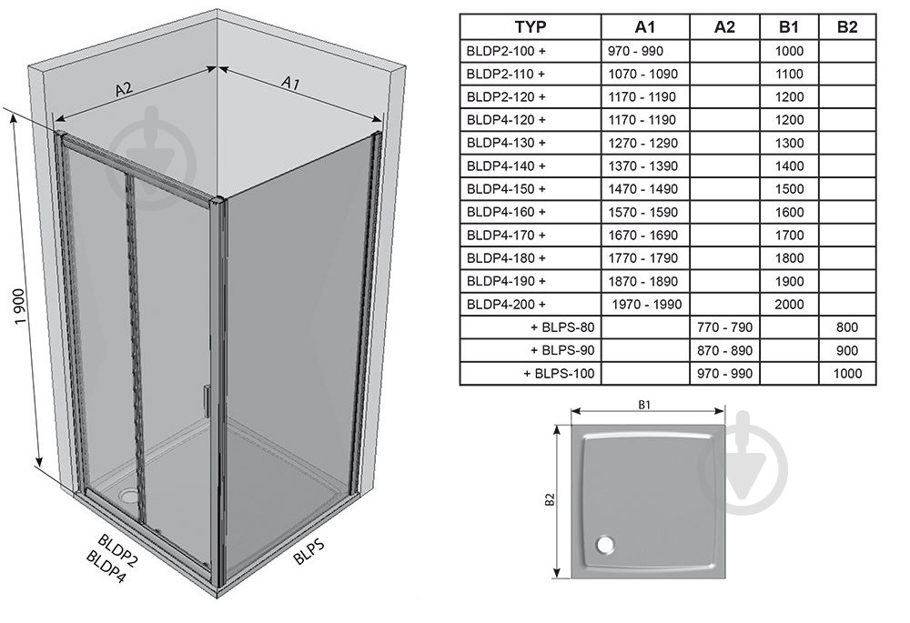 Душевые двери Ravak BLDP4-120 Satin+Glass Transparent - фото 6
