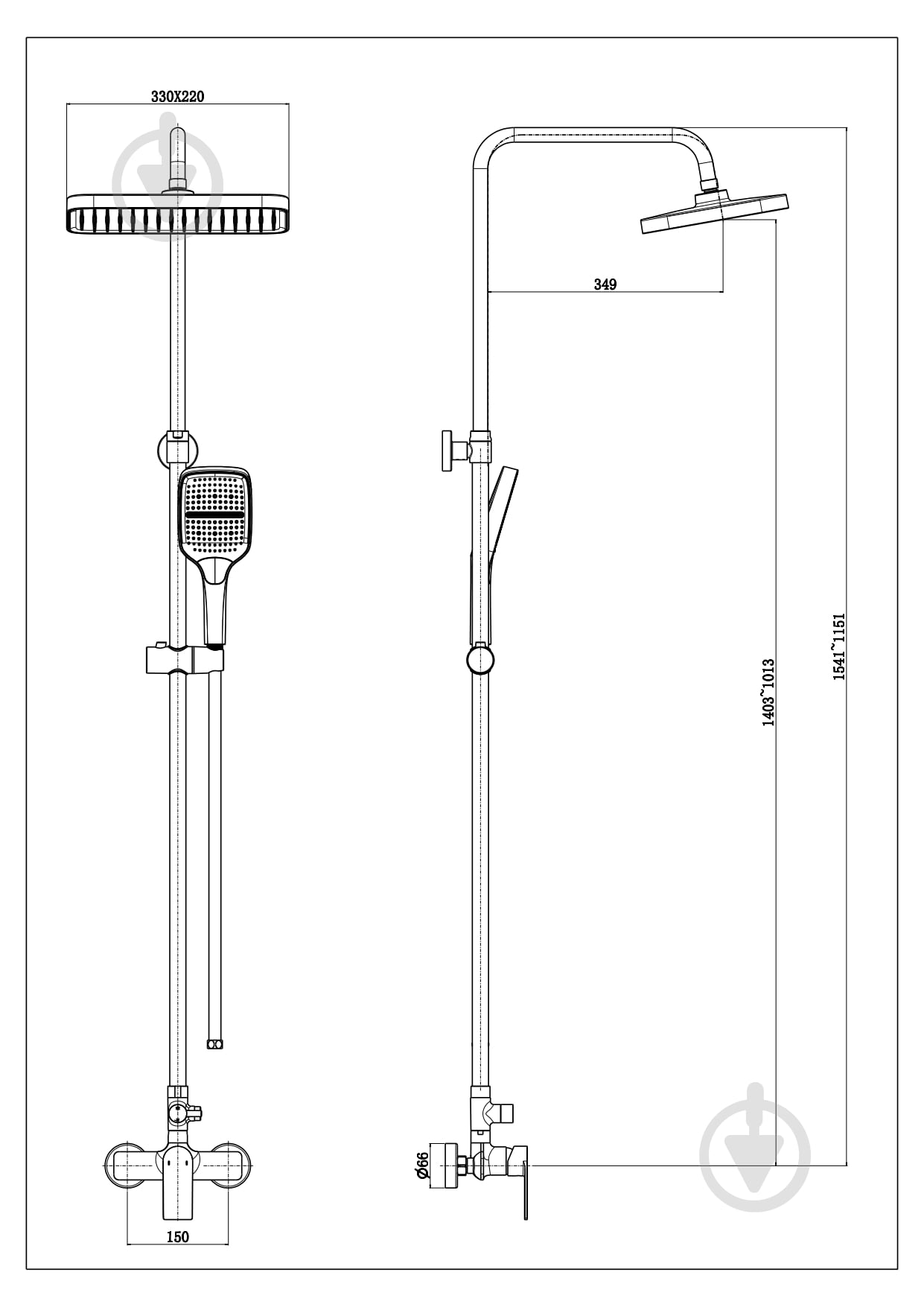 Душевая система Aqua Rodos MODENA 10 White Matte АР000133575 - фото 2