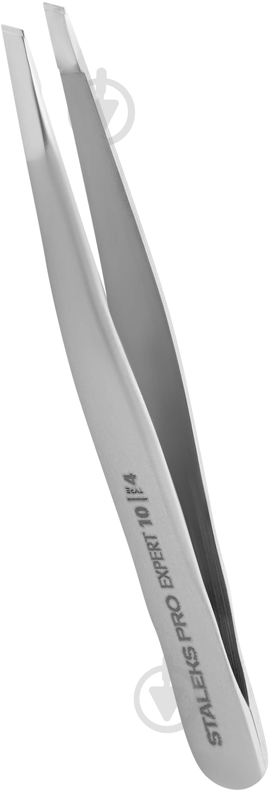 Пінцет STALEKS EXPERT 10 TYPE 4 вузькі скошені кромки хром TE-10/4 - фото 1