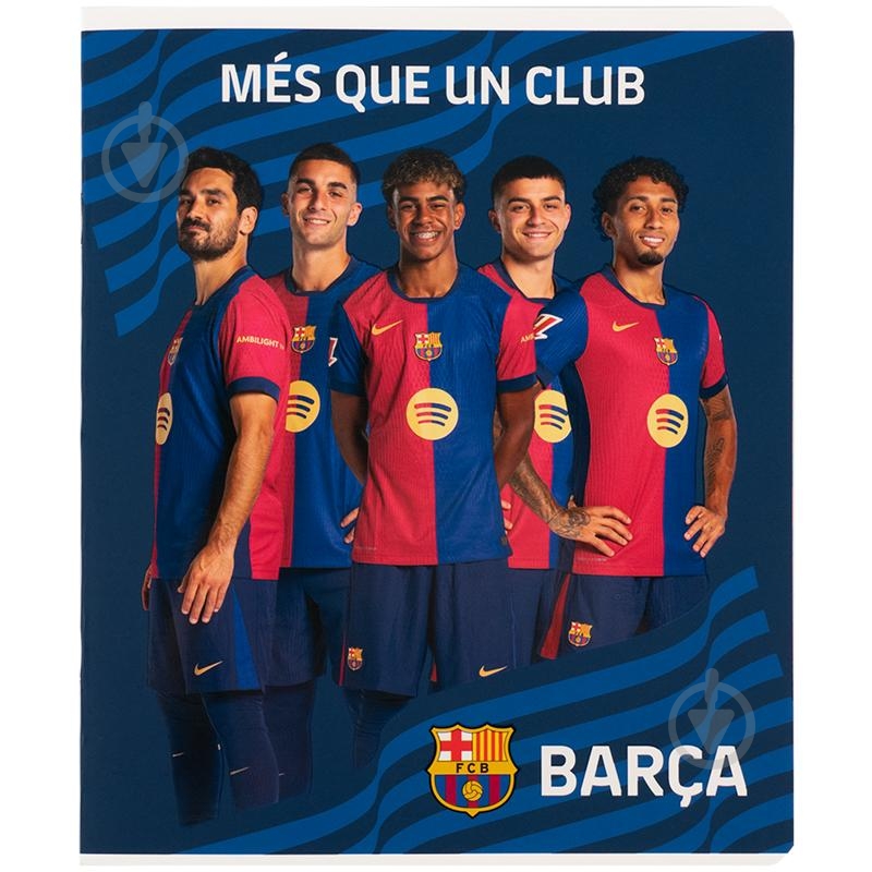 Набір зошитів 24 арк. клітинка FC Barcelona 5 шт. KITE - фото 2