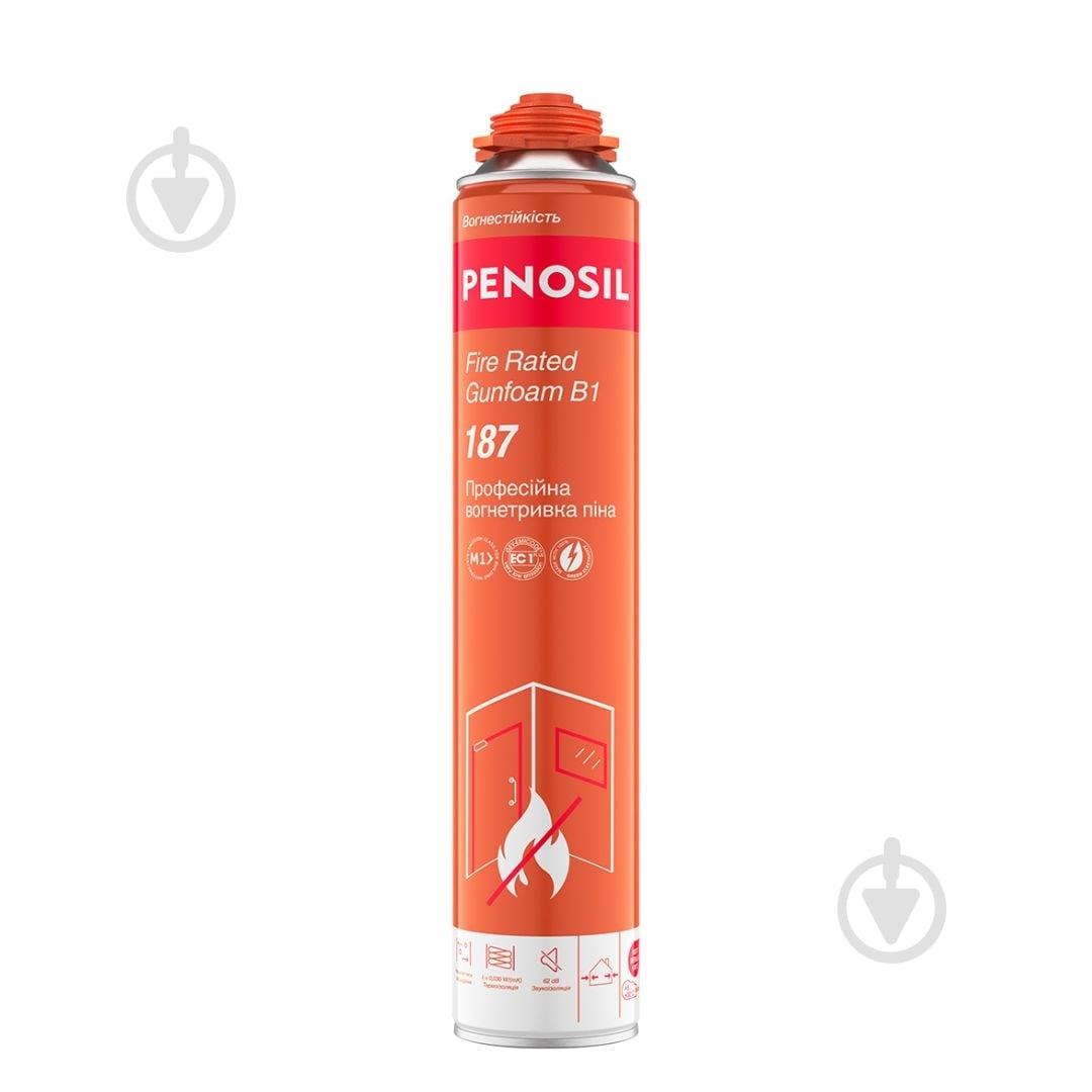 Пена монтажная PENOSIL Fire Rated Gunfoam B1 187 750 мл - фото 1