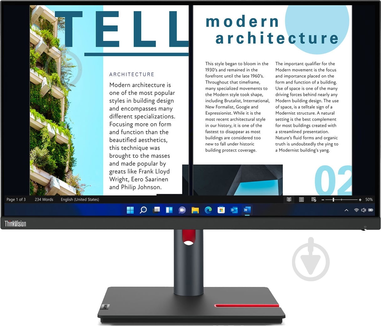 Монитор Lenovo ThinkVision P24h-30 23,8" (63B3GAT6UA) - фото 1
