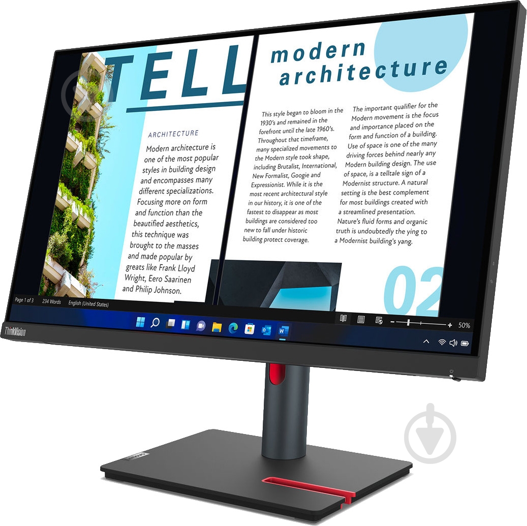 Монитор Lenovo ThinkVision P24h-30 23,8" (63B3GAT6UA) - фото 4