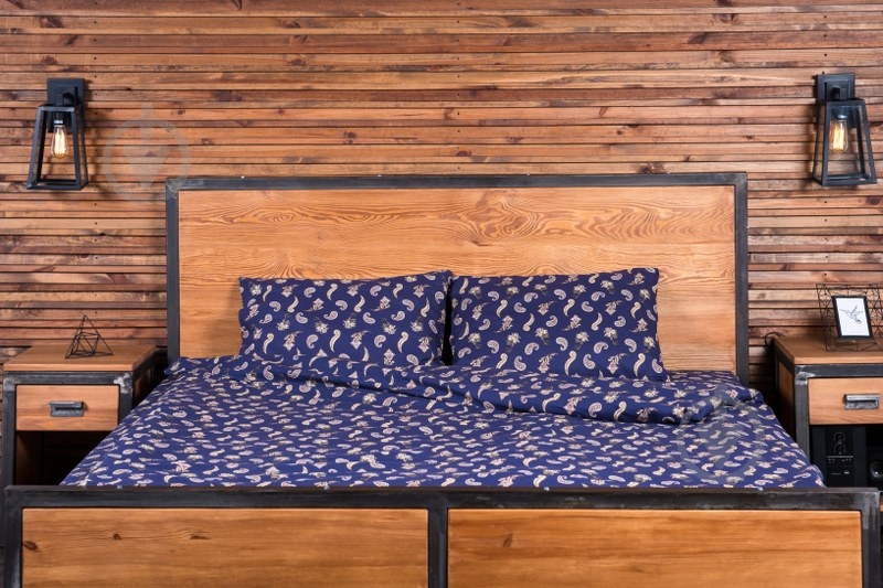 Комплект постельного белья Султан евро темно-синий Rigel - фото 2