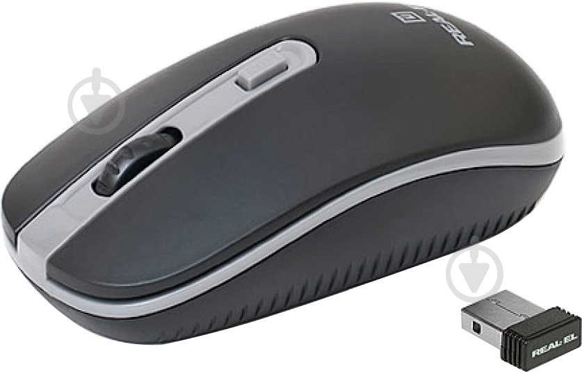 Мышь REAL-EL RM-303 Wireless black/grey - фото 3 Мышь REAL-EL RM-303 Wireless black/grey - фото 3