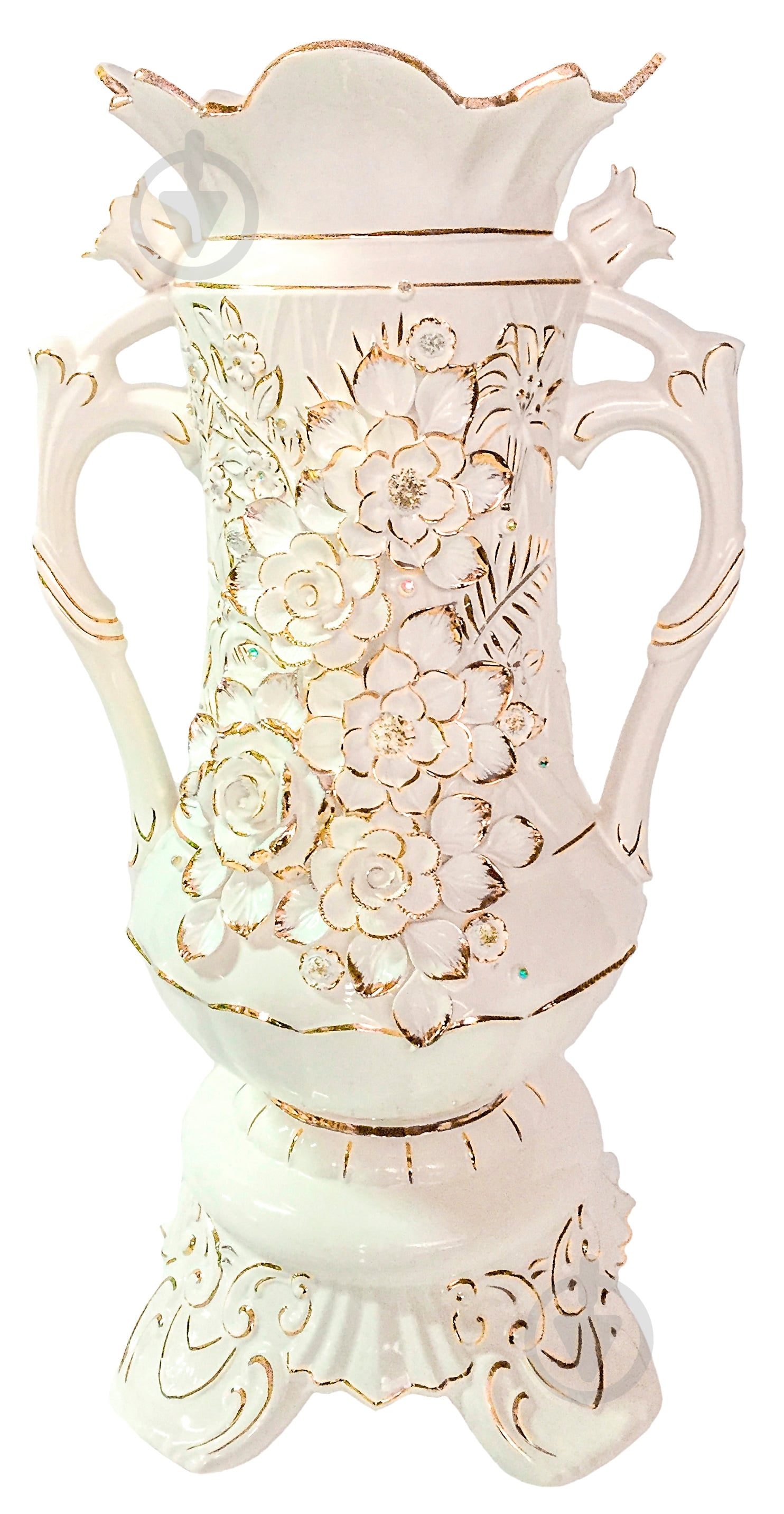 Ваза керамическая белая Флора 72 см - фото 1