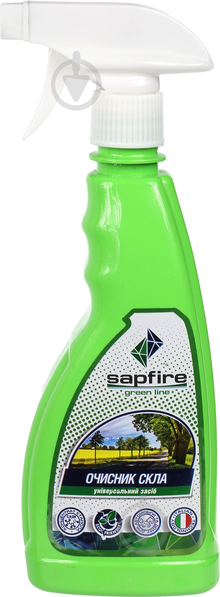 Очиститель стекол SAPFIRE Green Line 2593 500 мл - фото 1