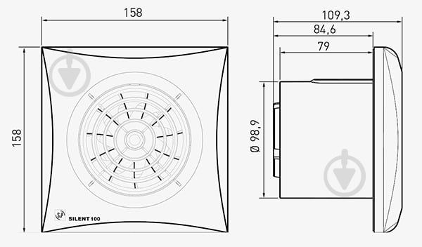 Вытяжной вентилятор Soler&Palau с датчиком влажности и таймером SILENT-100 CHZ - фото 10 Вытяжной вентилятор Soler&Palau с датчиком влажности и таймером SILENT-100 CHZ - фото 10