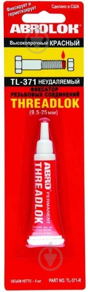 Фіксатор різьби ABRO TL-371 6ML червоний - фото 1