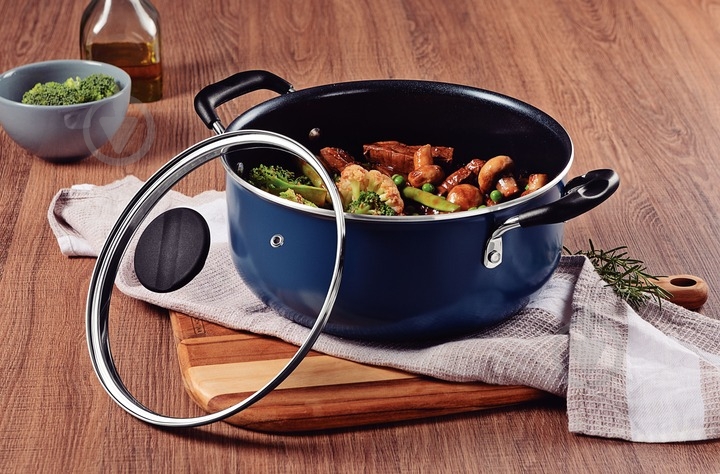 Кастрюля с крышкой Tramontina Tunis 2,9 л Blue (28722/120) - фото 3 Кастрюля с крышкой Tramontina Tunis 2,9 л Blue (28722/120) - фото 3