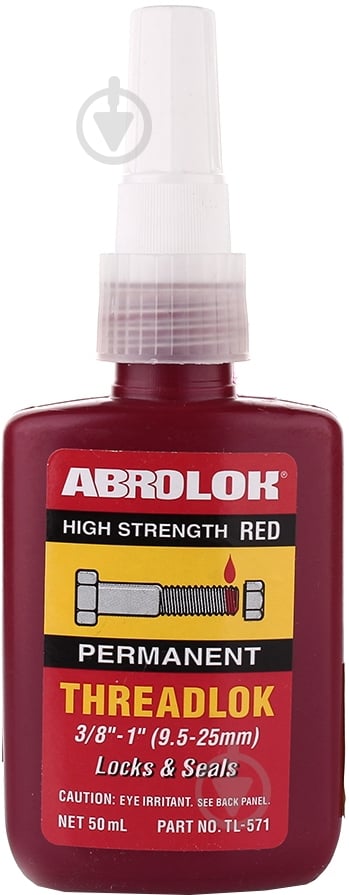 Фиксатор резьбы ABRO TL-571 красный 50 мл - фото 1 Фиксатор резьбы ABRO TL-571 красный 50 мл - фото 1
