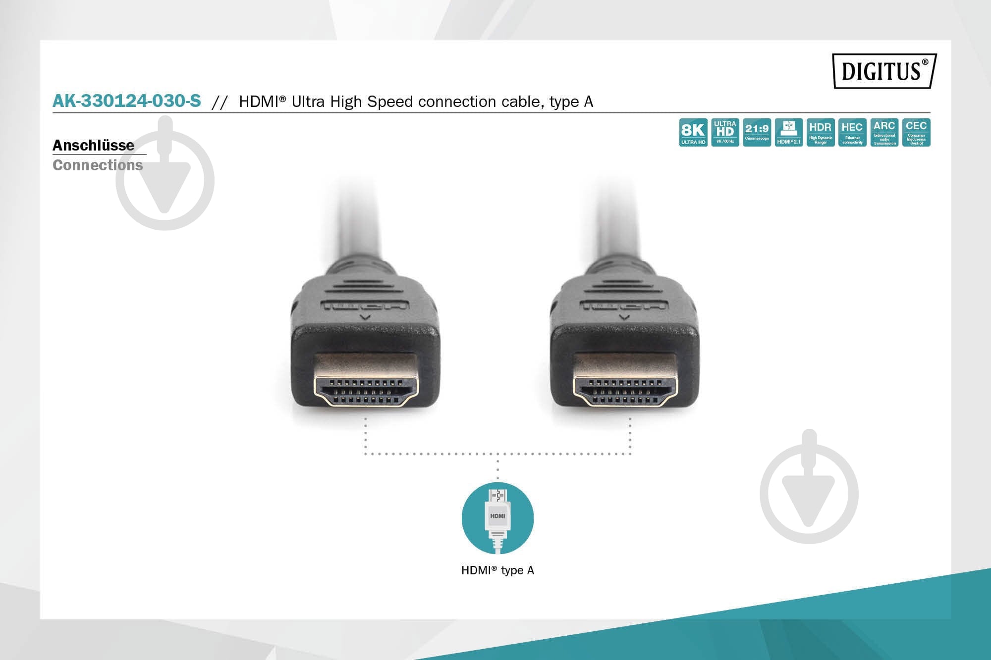 Кабель Assmann HDMI DIGITUS 3 м black (AK-330124-030-S) - фото 3 Кабель Assmann HDMI DIGITUS 3 м black (AK-330124-030-S) - фото 3