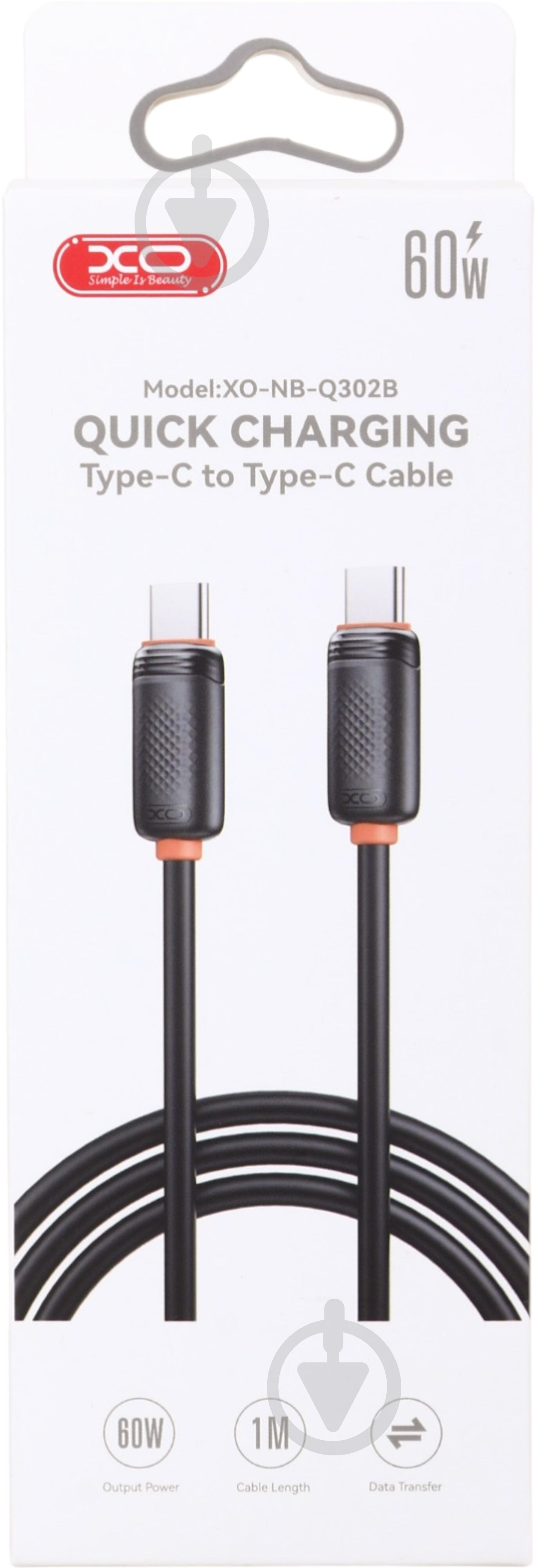 Дата-кабель Xo NB-Q302B-CC 1 м black (NB-Q302B-CC.black) - фото 6