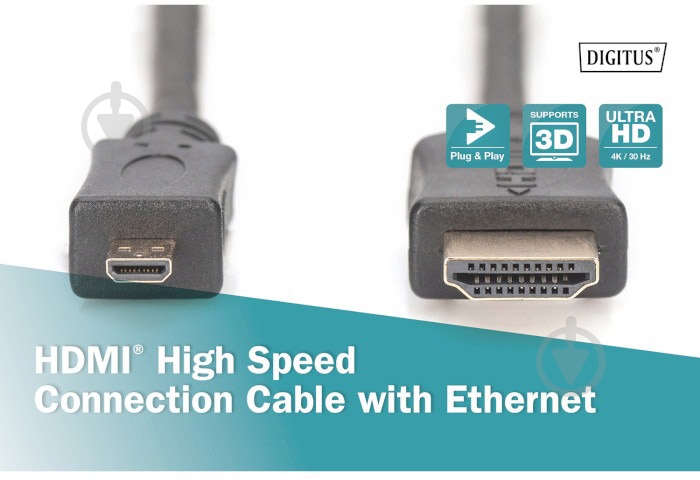 Кабель Assmann HDMI - micro HDMI 2 м black (DB-330109-020-S) - фото 5 Кабель Assmann HDMI - micro HDMI 2 м black (DB-330109-020-S) - фото 5