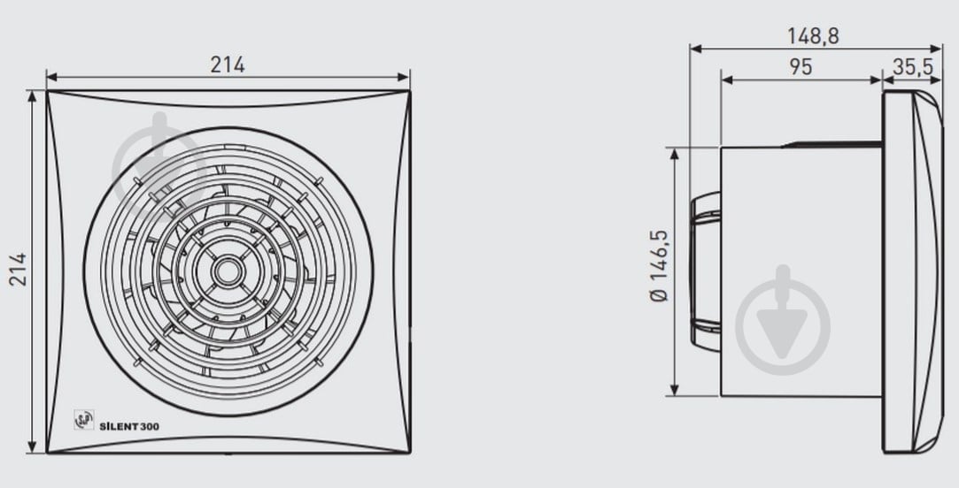 Вытяжной вентилятор Soler&Palau с таймером и датчиком влажности SILENT-300 CHZ - фото 11 Вытяжной вентилятор Soler&Palau с таймером и датчиком влажности SILENT-300 CHZ - фото 11