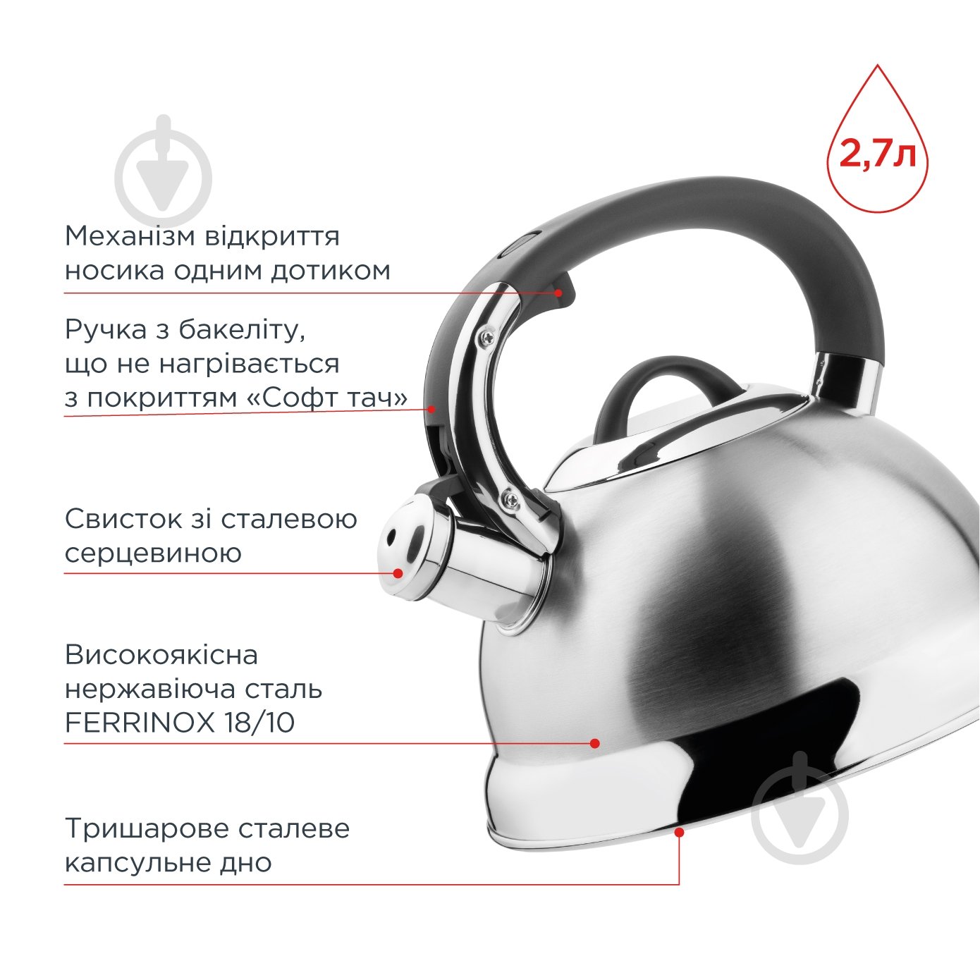 Чайник Vinzer Bern 2.7 л 50014 - фото 5