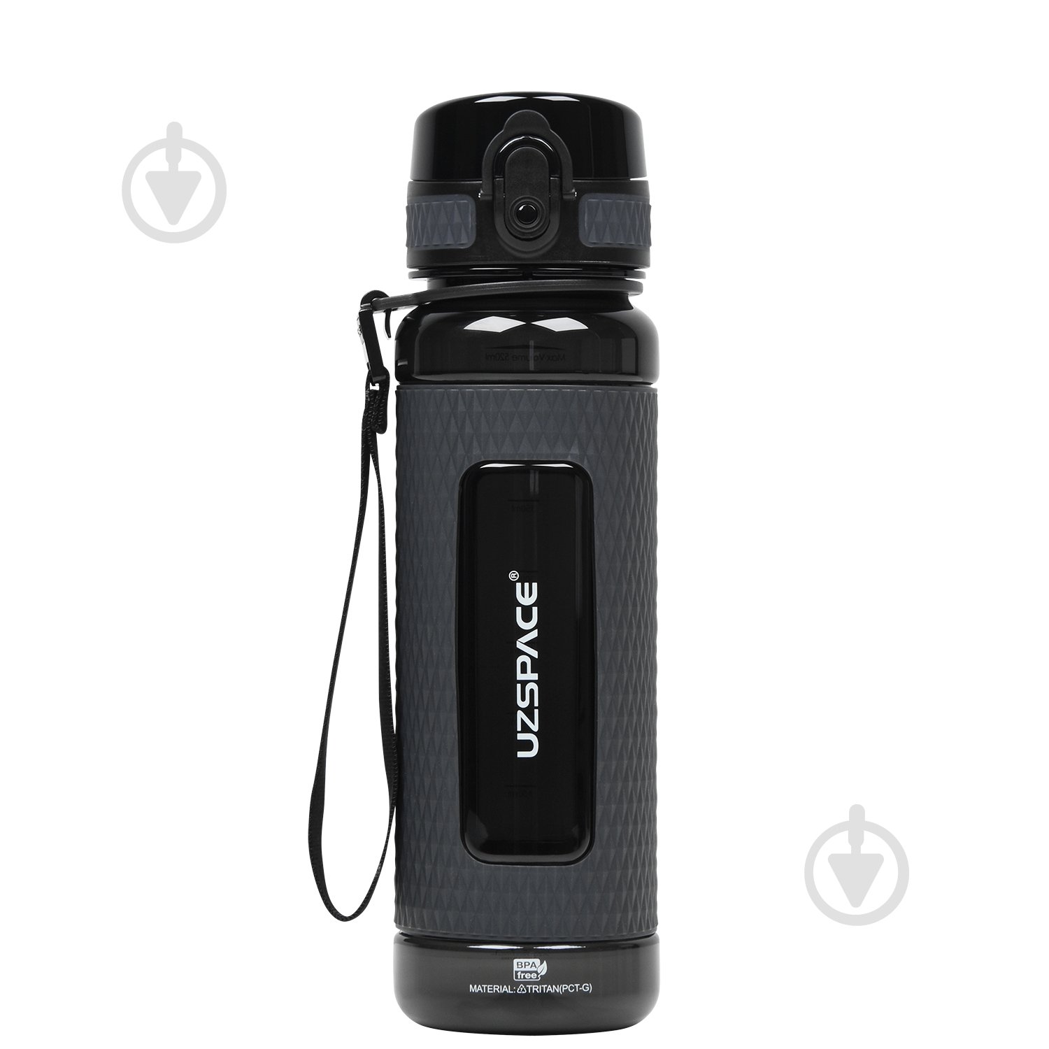 Спортивная бутылка Uzspace Diamond 700 мл черная 5045 - фото 1