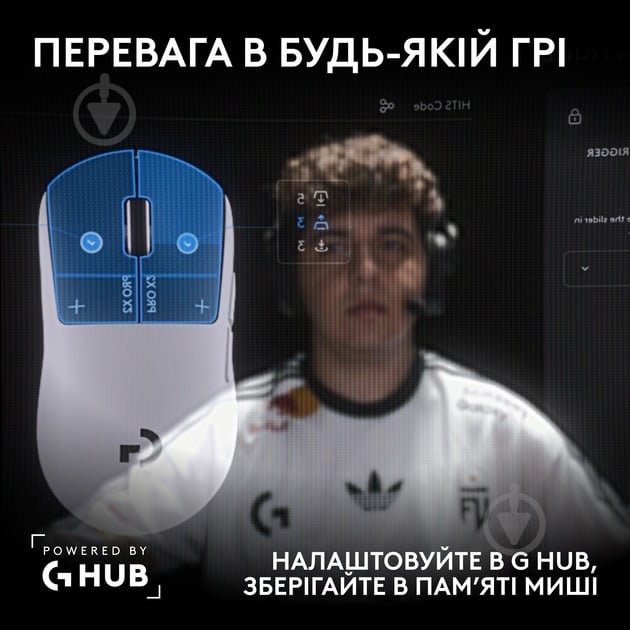 Игровая мышь Logitech G PRO X2 SUPERSTRIKE LIGHTSPEED white (L910-007776) - фото 9