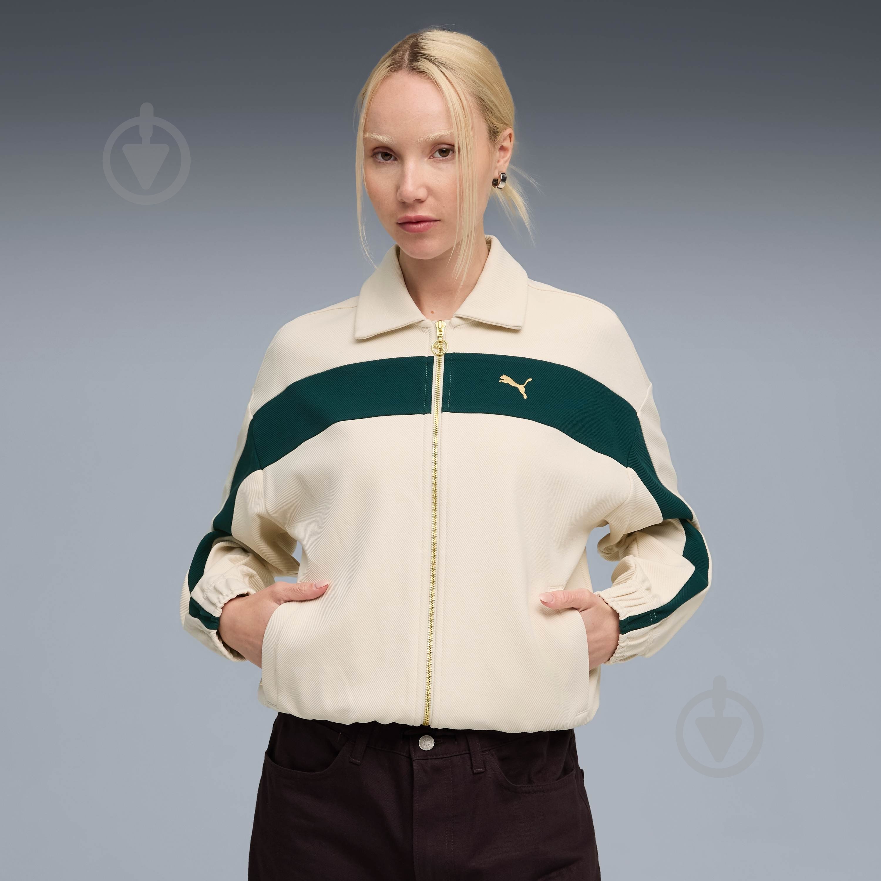 Джемпер Puma T7 Relaxed Track Jacket 63213787 р.L белый - фото 1