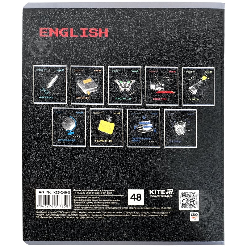 Зошит предметний 48 арк. лінійка Techno English KITE - фото 6