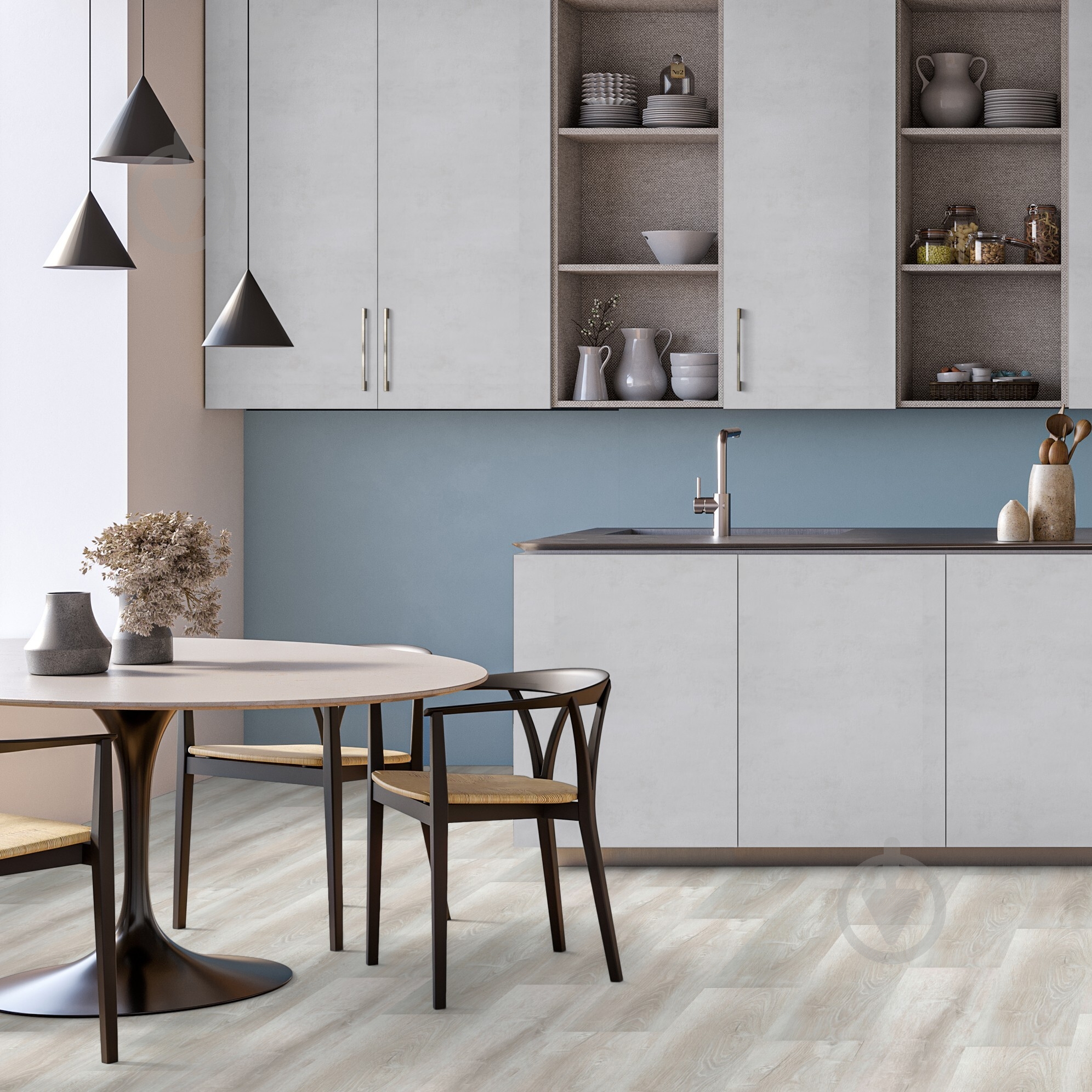 Фасад для кухні KS Wood Оксид світло-сірий мат Р253 713x596 н/св під п/м - фото 3