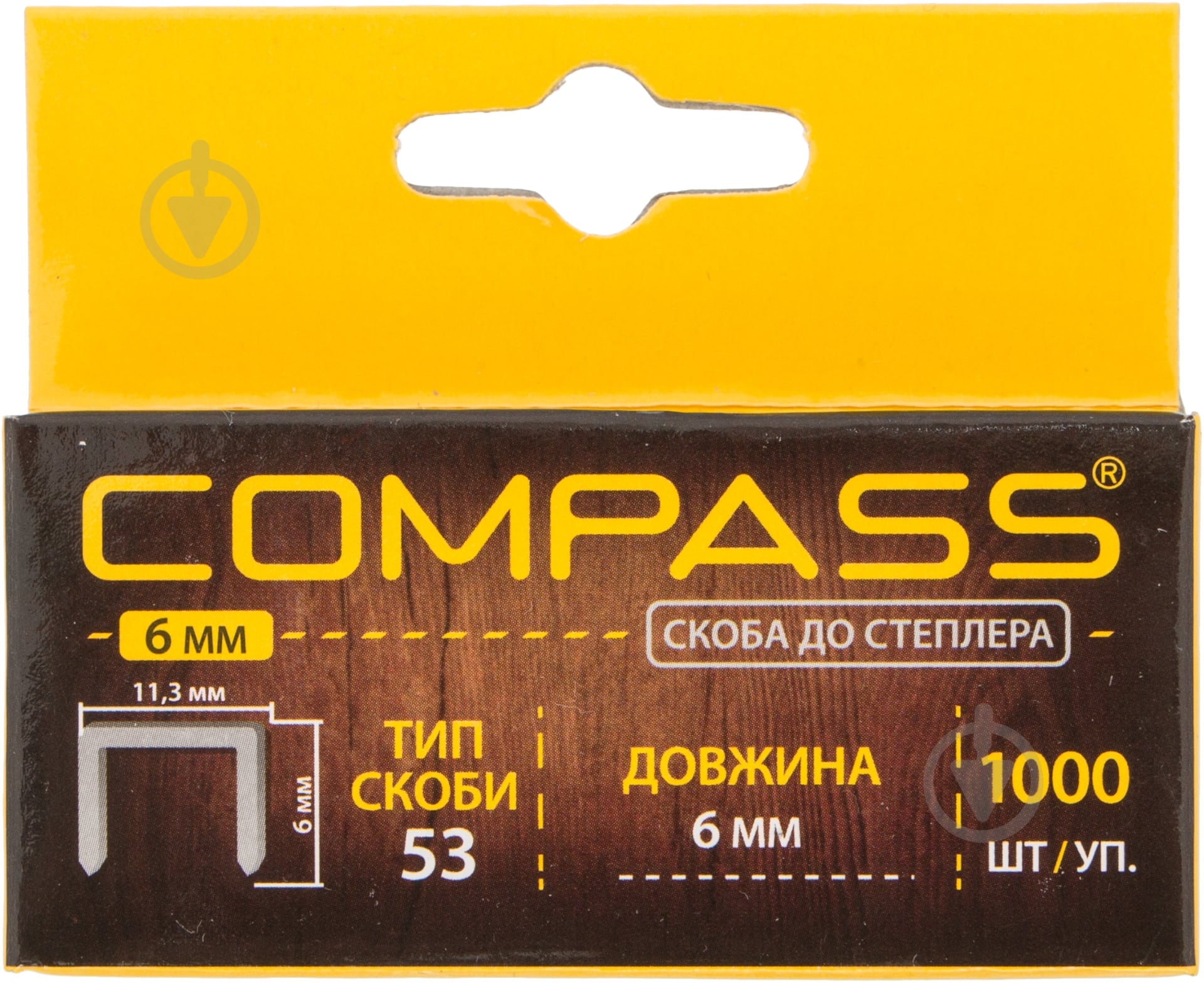 Скобы для ручного степлера Compass 6 мм тип 53 (А) 1000 шт. - фото 3
