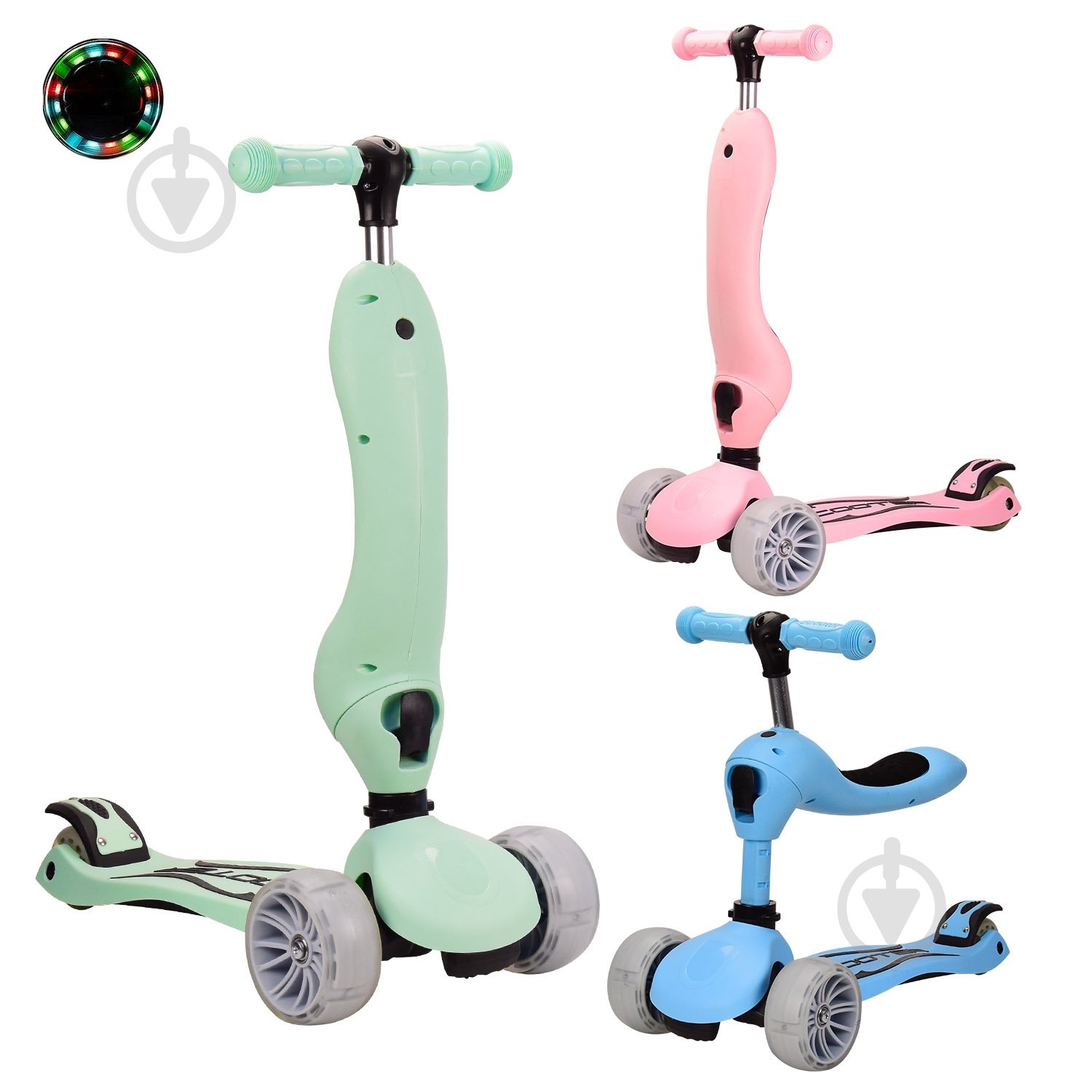 Самокат-трансформер в асортименті CY20803 - фото 1 Самокат-трансформер в асортименті CY20803 - фото 1