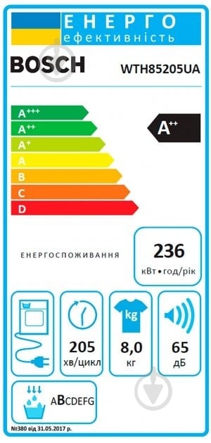 Сушильная машина Bosch WTH85205UA - фото 7 Сушильная машина Bosch WTH85205UA - фото 7