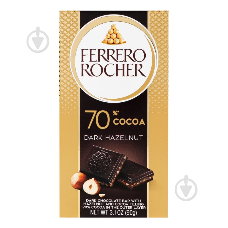 Черный шоколад Ferrero ROCHER c лесными орехами - фото 1 Черный шоколад Ferrero ROCHER c лесными орехами - фото 1