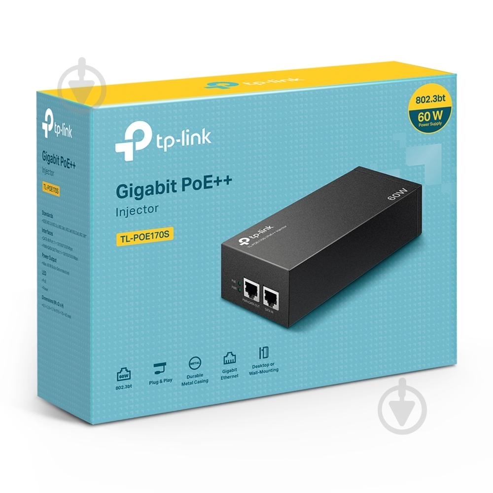 Инжектор TP-Link PoE++ TL-POE170S - фото 3 Инжектор TP-Link PoE++ TL-POE170S - фото 3