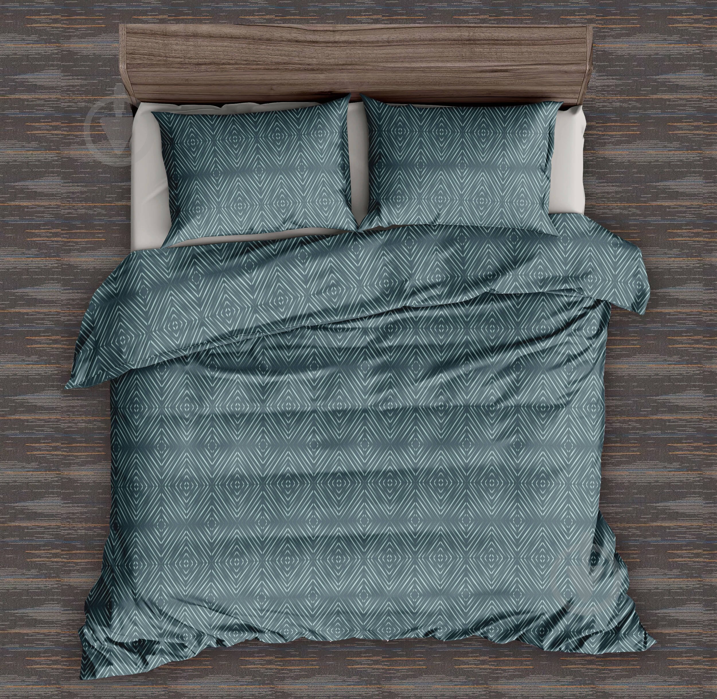 Простынь Rhomb 2 230x240 см зеленый La Nuit - фото 2