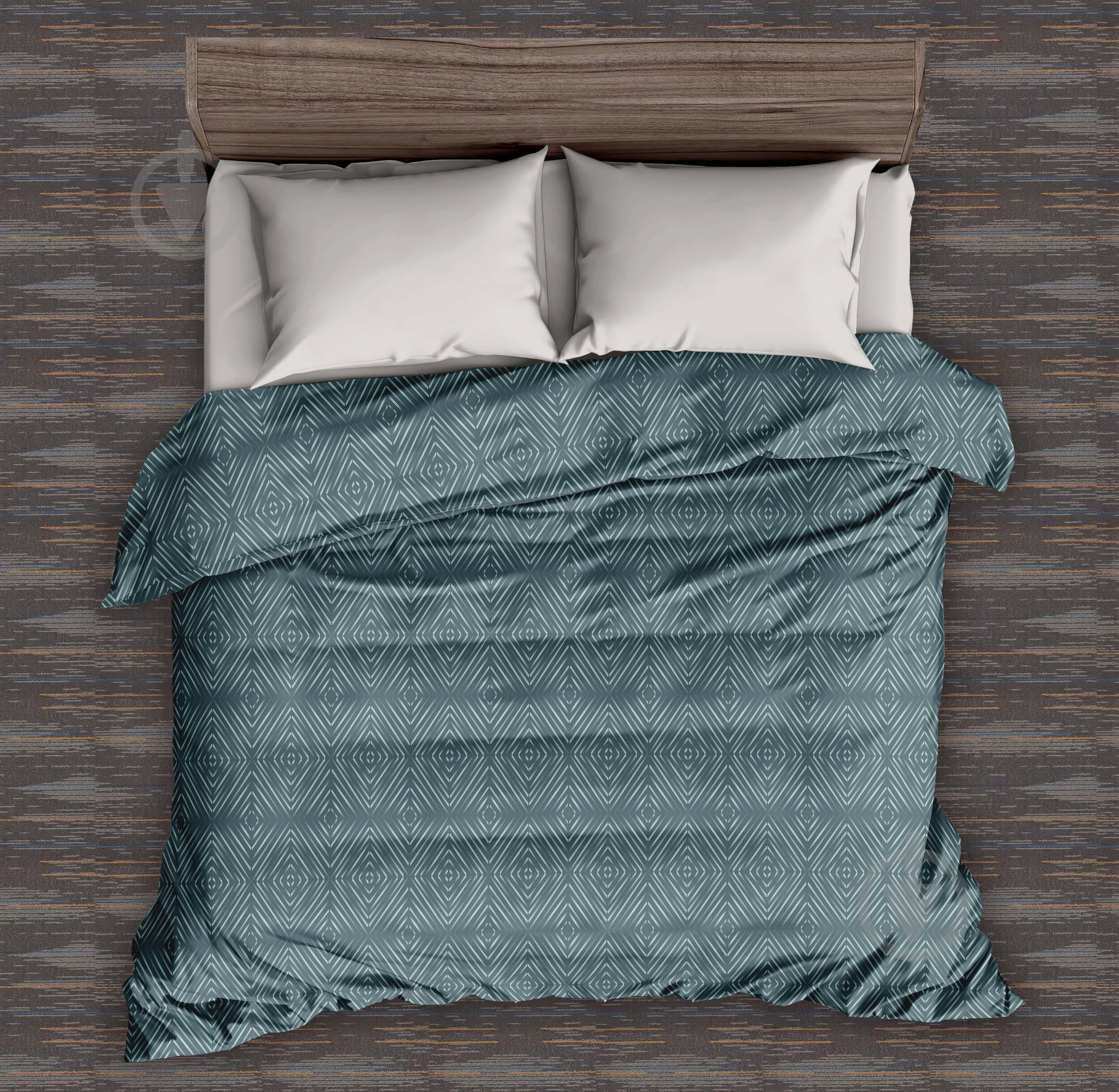 Простынь Rhomb 2 230x240 см зеленый La Nuit - фото 4