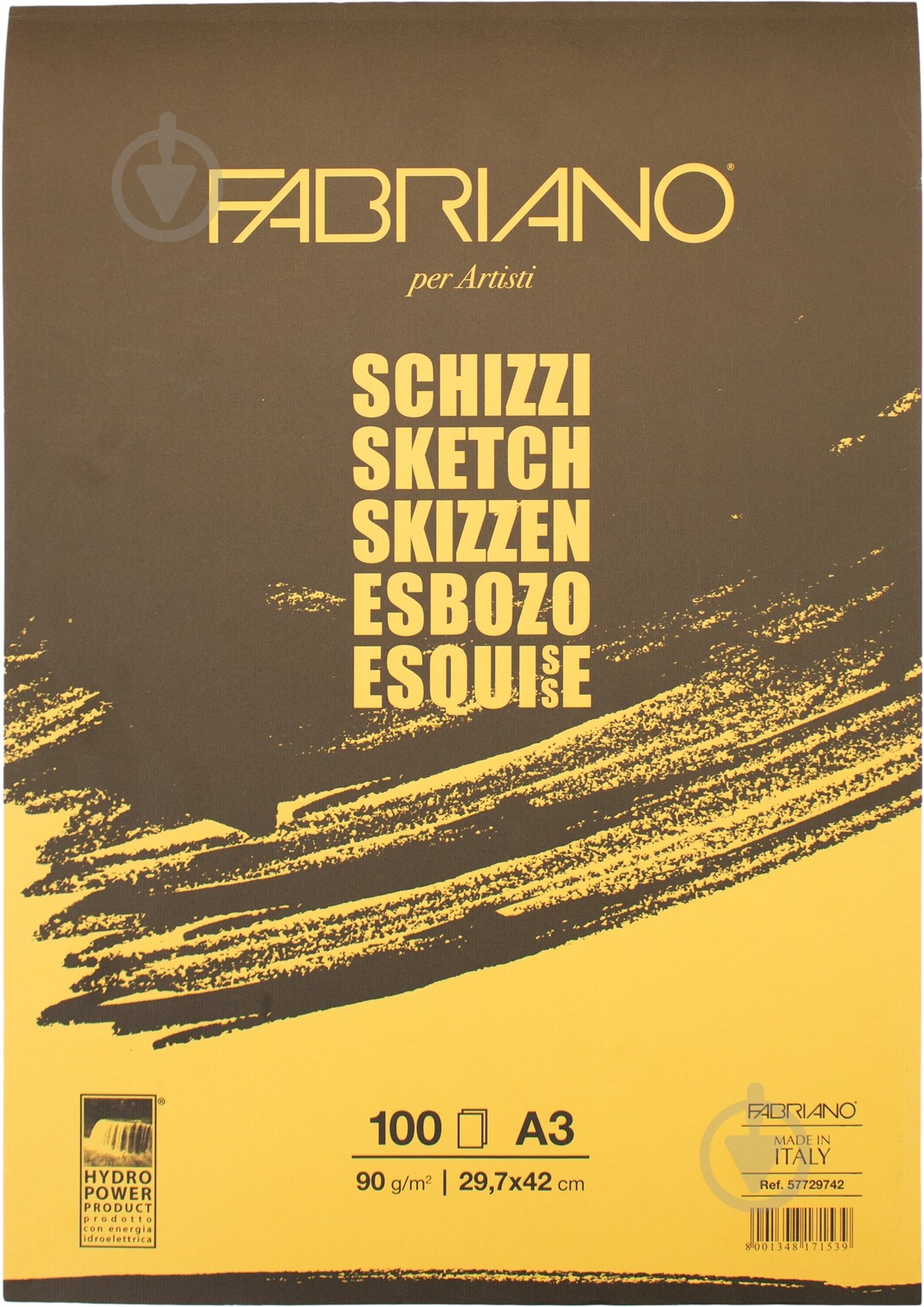 Склейка для экскизов Schizzi Sketch A3 29,7х42 см 90 г/м² 100 листов Fabriano - фото 1