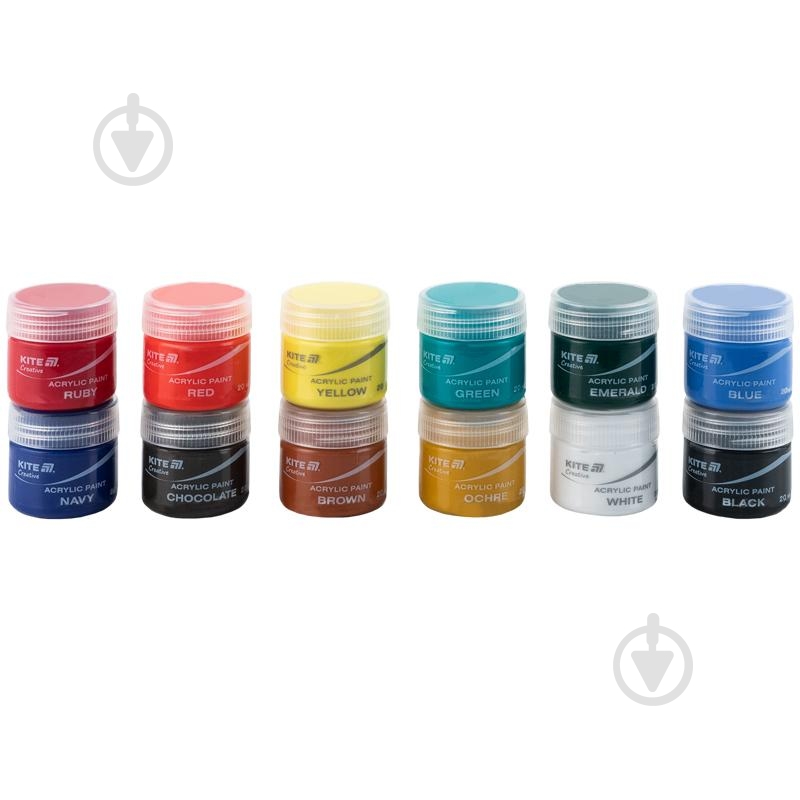 Набір акрилових фарб 12 кольорів Creative K-275 20 мл KITE - фото 3 Набір акрилових фарб 12 кольорів Creative K-275 20 мл KITE - фото 3