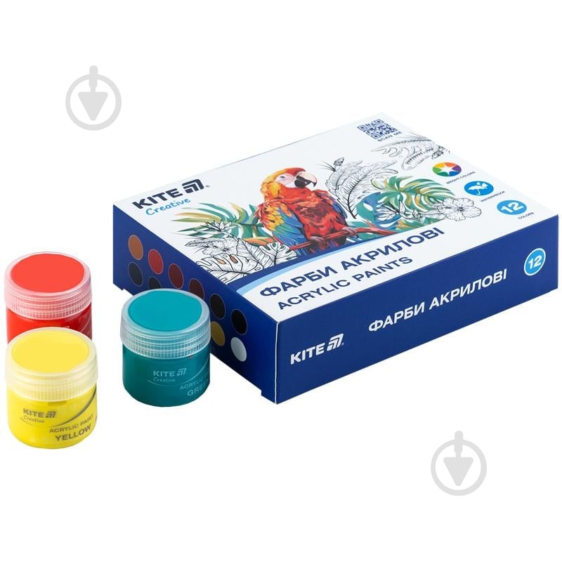 Набір акрилових фарб 12 кольорів Creative K-275 20 мл KITE - фото 2 Набір акрилових фарб 12 кольорів Creative K-275 20 мл KITE - фото 2