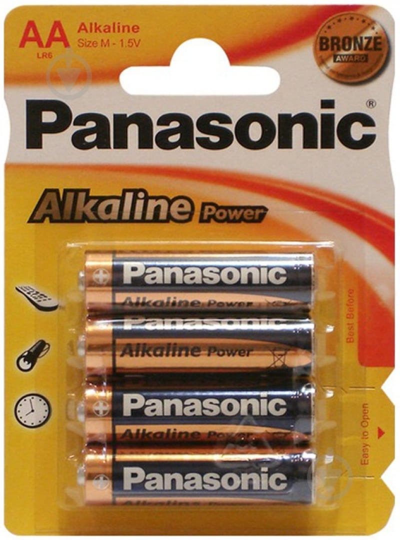 Батарейка Panasonic Panasonic ALKALINE POWER AA (LR6REB/4BPR) AA (пальчиковые) 4 шт. (LR6REB/4BPR) - фото 1 Батарейка Panasonic Panasonic ALKALINE POWER AA (LR6REB/4BPR) AA (пальчиковые) 4 шт. (LR6REB/4BPR) - фото 1