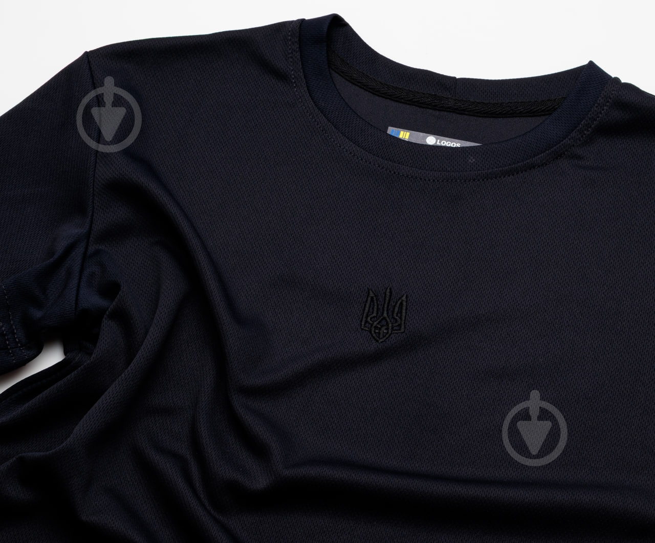 Футболка мужская LOGOS из COOLMAX с вышивкой черный герб 04-09-00-0104 р.S navy/blue - фото 3