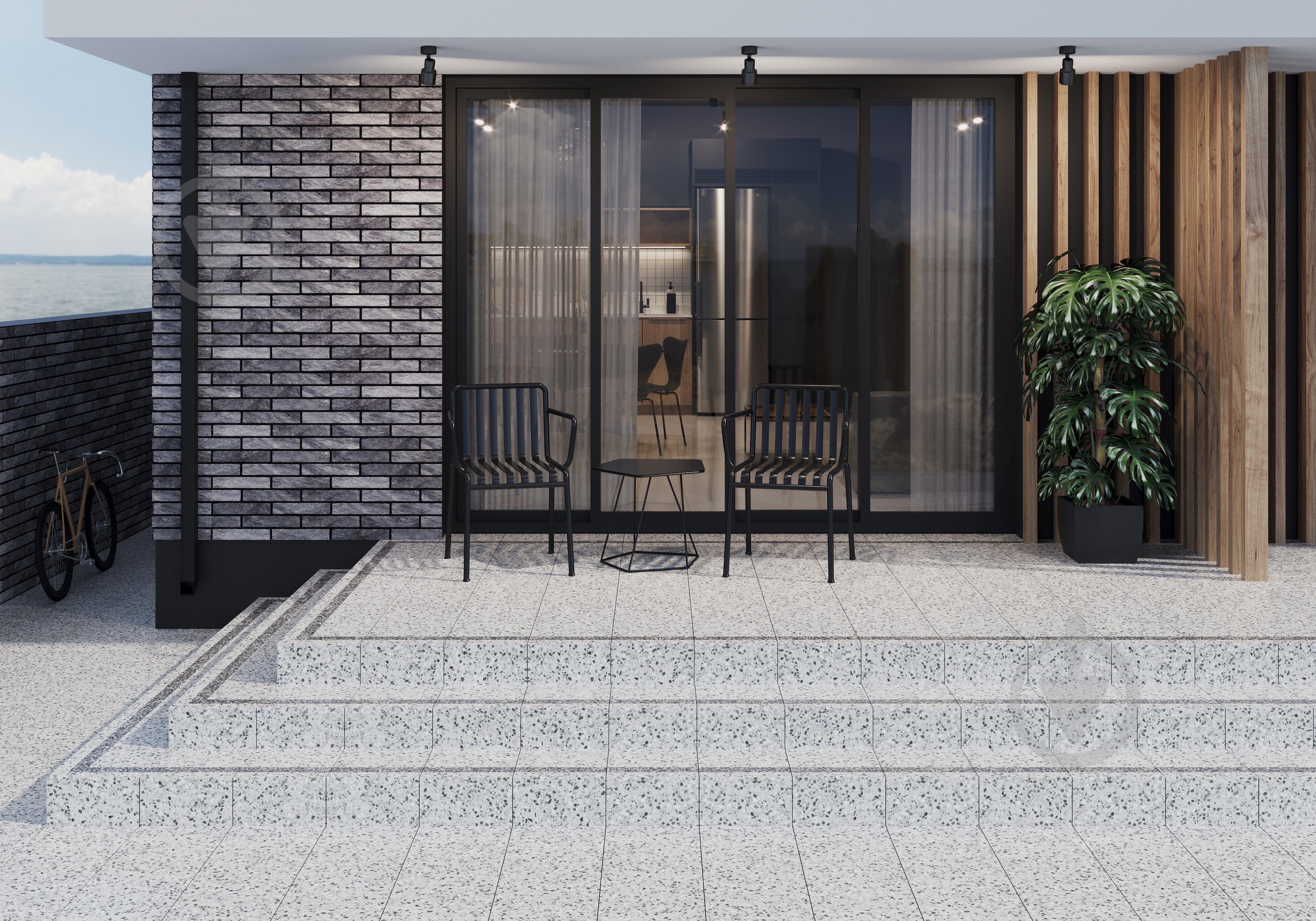 Плитка Golden Tile Steps grey border cordon L32750 30x30 - фото 3