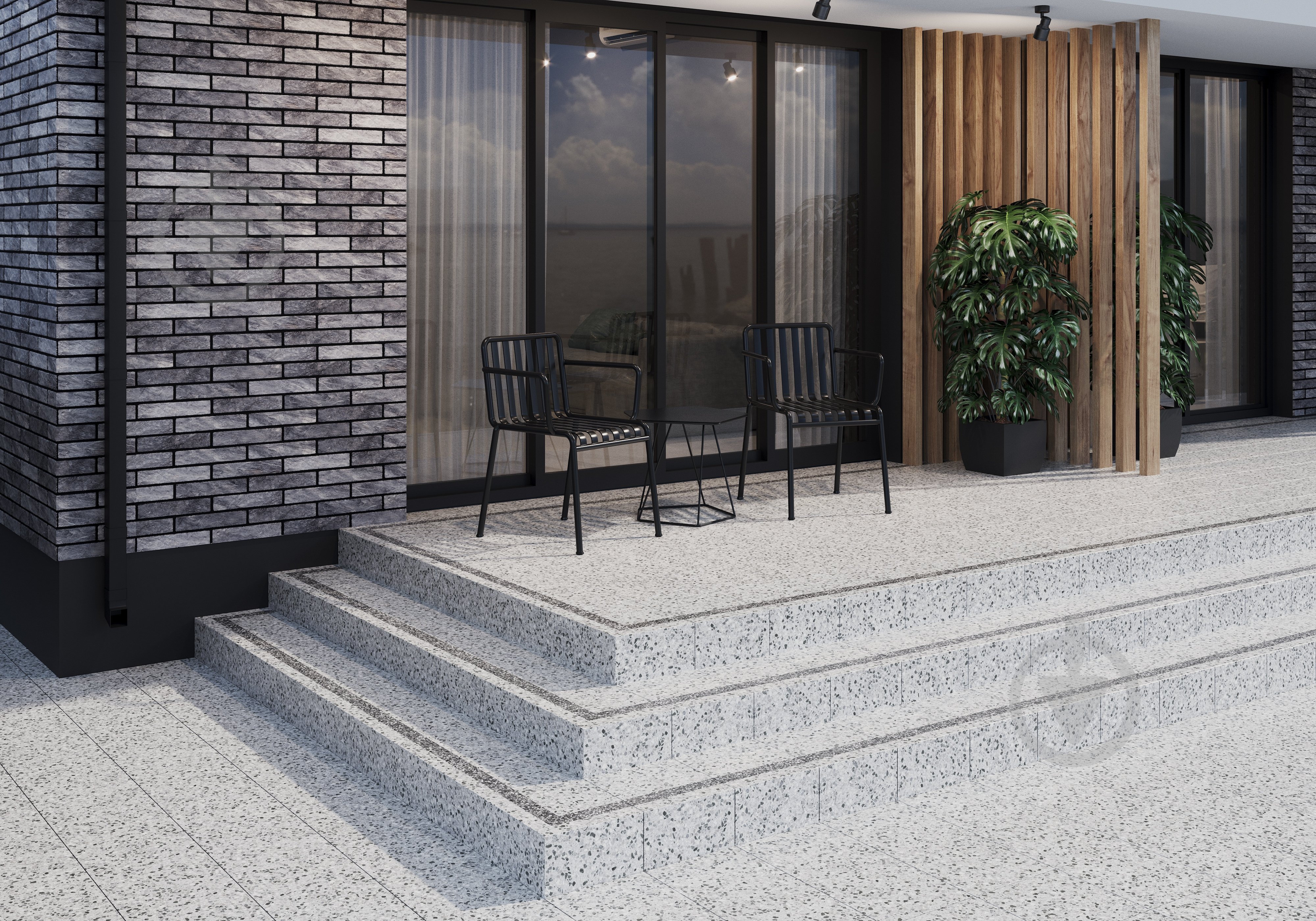 Плитка Golden Tile Steps grey border cordon L32750 30x30 - фото 4