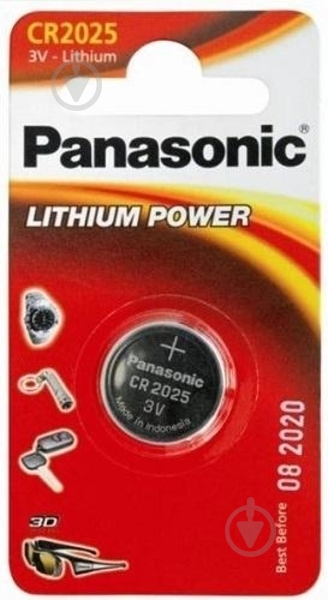 Батарейка Panasonic Panasonic CR 2025 (CR-2025EL/1B) CR2025/CR 1 шт. (CR-2025EL/1B) - фото 1