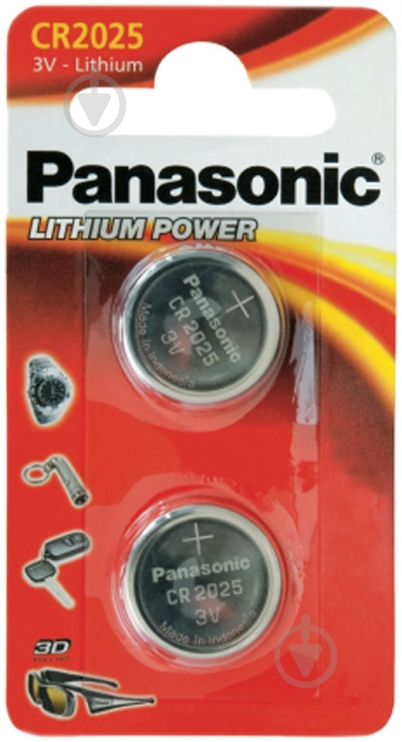 Батарейка Panasonic Panasonic CR 2025 (CR-2025EL/2B) CR2025/CR 2 шт. (CR-2025EL/2B) - фото 1
