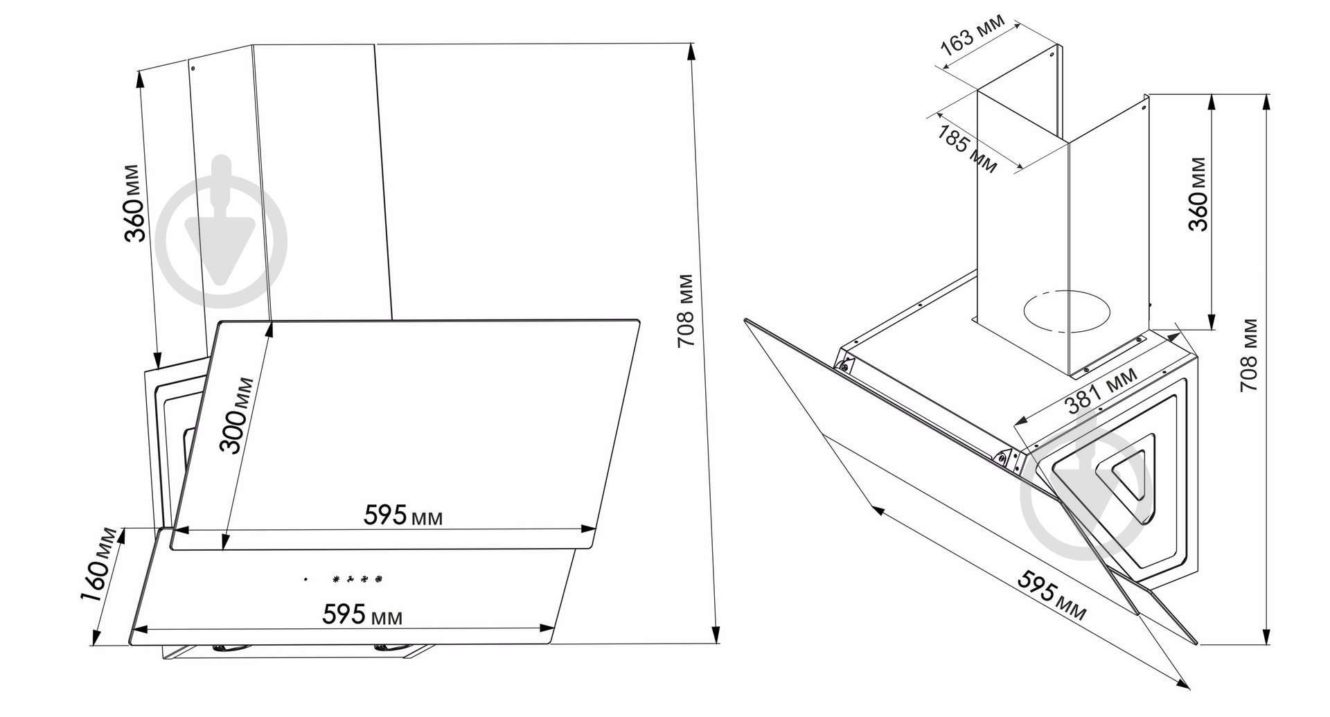 Вытяжка Eleyus LUNA 1200 LED 60 WH - фото 14