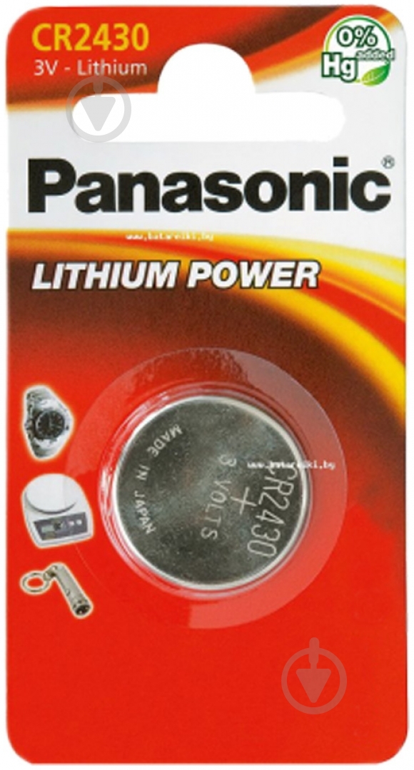 Батарейка Panasonic Panasonic CR 2430 BLI 1 LITHIUM (CR-2430EL/1B) CR2430/CR 1 шт. (CR-2430EL/1B) - фото 1