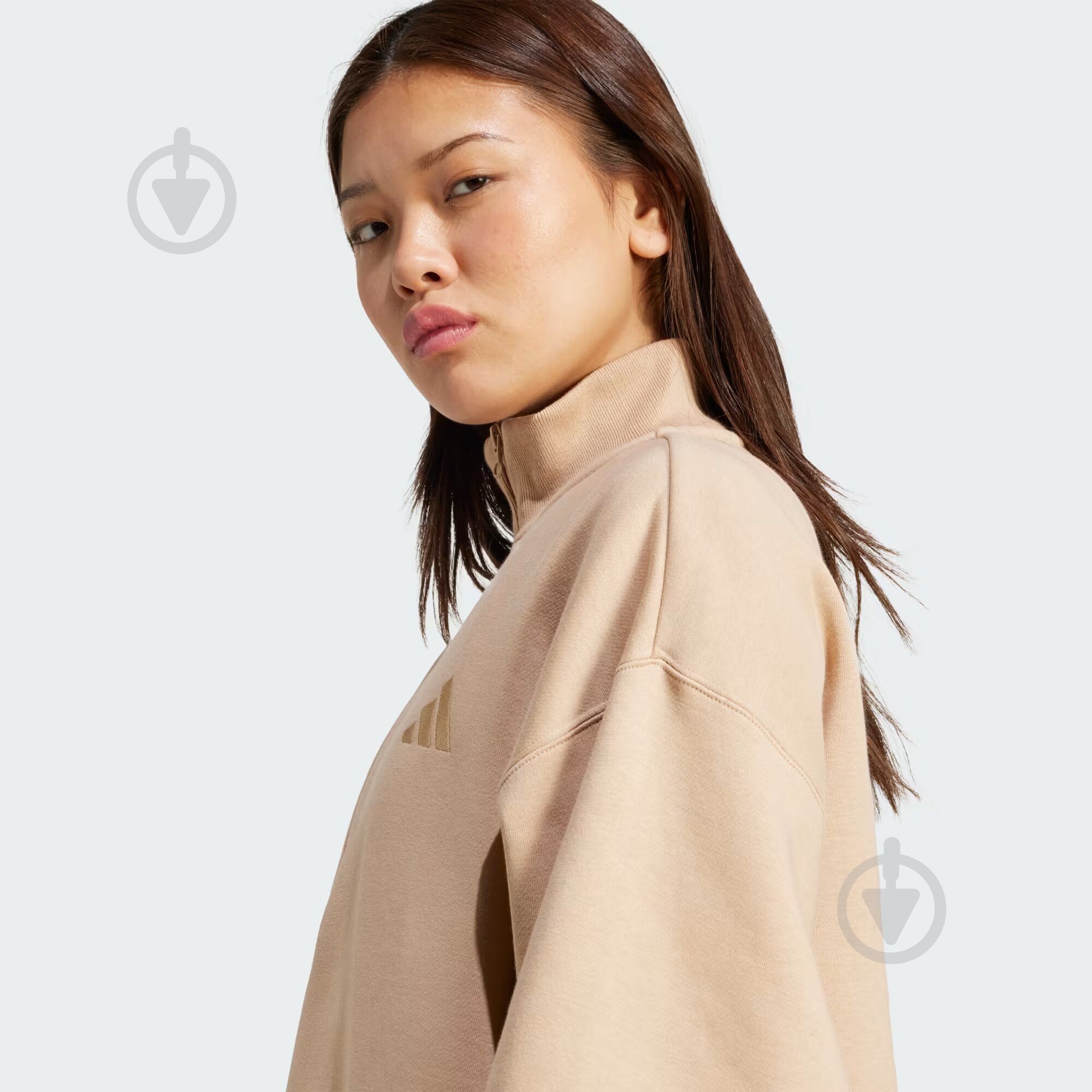 Джемпер Adidas ALL SZN Fleece Loose Quarter-Zip JV7248 р.S коричневий - фото 4 Джемпер Adidas ALL SZN Fleece Loose Quarter-Zip JV7248 р.S коричневий - фото 4