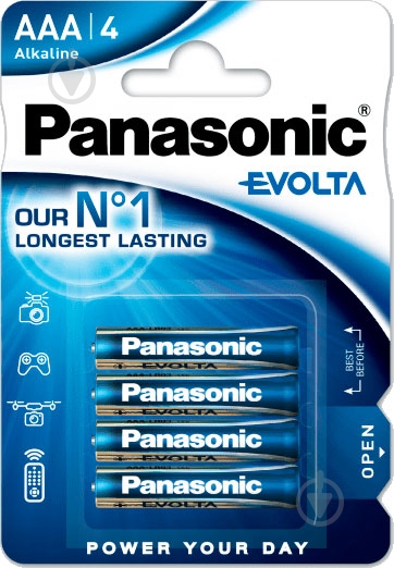 Батарейка Panasonic Panasonic EVOLTA AAA BLI 4 ALKALINE (LR03EGE/4BP) AAA (мизинчиковые) 4 шт. (LR03EGE/4BP) - фото 1
