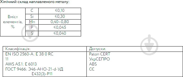 Електроди зварювальні PATON Еліт АНО-21 3 мм 2,5 кг - фото 2 Електроди зварювальні PATON Еліт АНО-21 3 мм 2,5 кг - фото 2