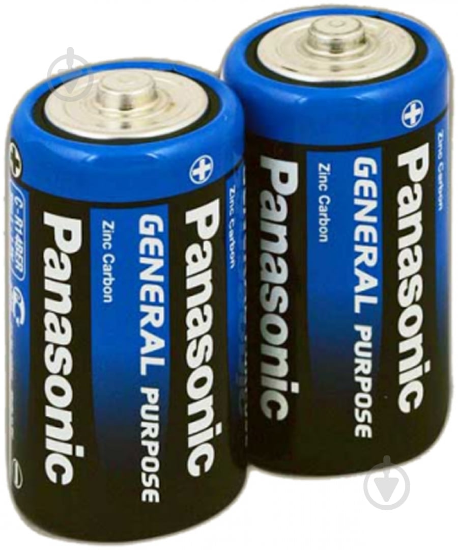 Батарейка Panasonic Panasonic GENERAL PURPOSE R14 (R14BER/2P) C (R14, 343) 2 шт. (R14BER/2P) - фото 1