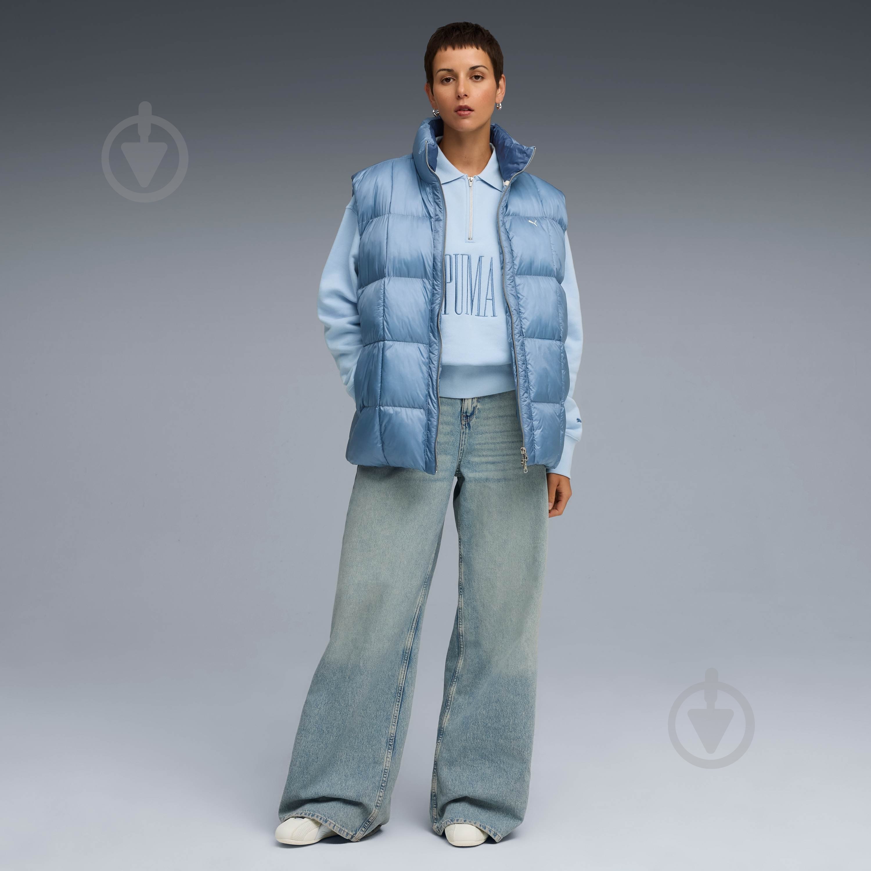 Свитшот Puma PREMIUM ESS Oversized Graphic Polo Crew 63205648 р.S синий - фото 3