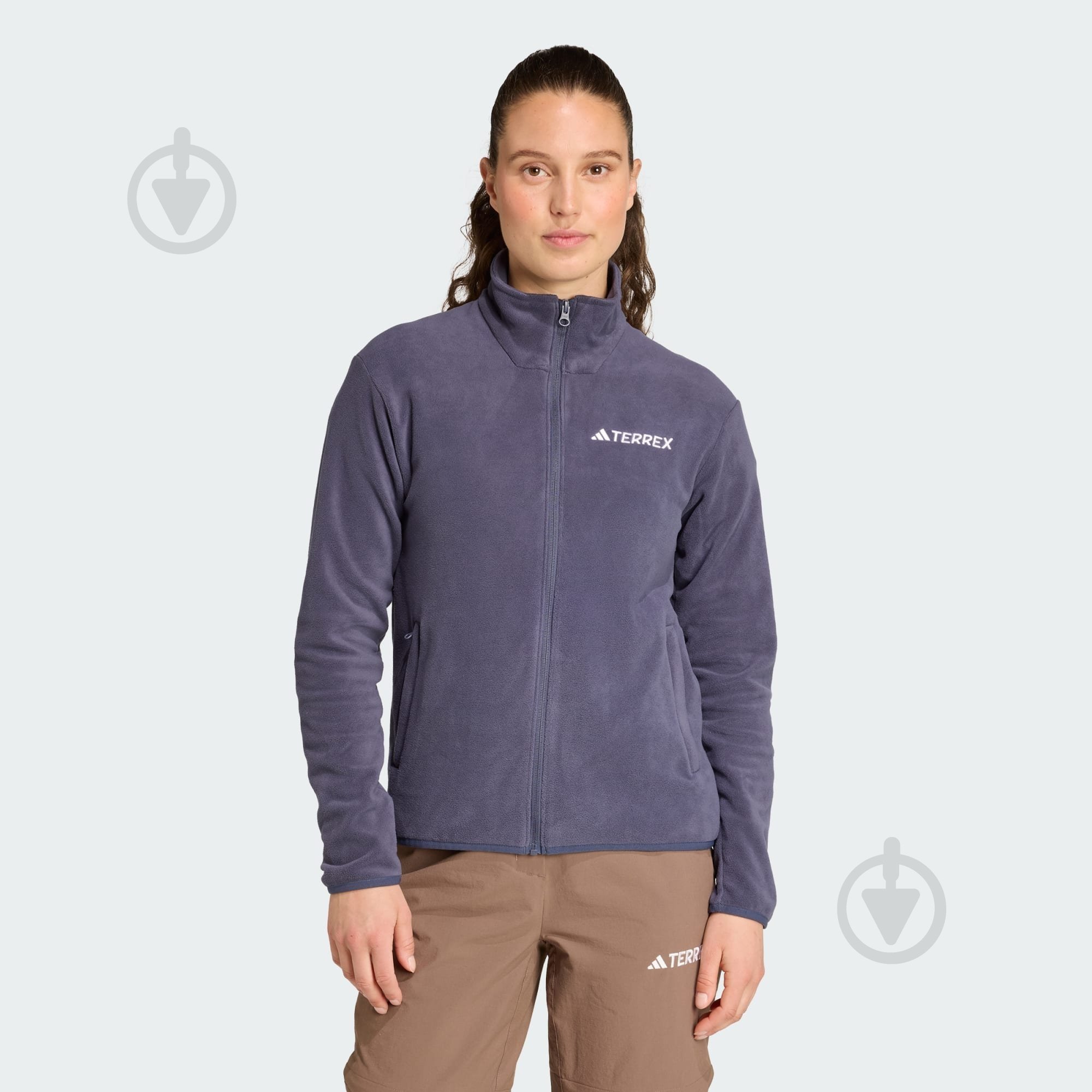 Джемпер Adidas W MT ESS FZ FL JM3114 р.S синий - фото 1 Джемпер Adidas W MT ESS FZ FL JM3114 р.S синий - фото 1